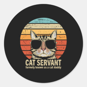 Pegatina Redonda Cat Daddy Funny Fathers Day For Cat Dad