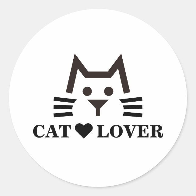 Pegatina Redonda Cat-Face (Anverso)