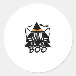 Pegatina Redonda Cat Kitten Kitty Novedad Graciosa Halloween Spooky