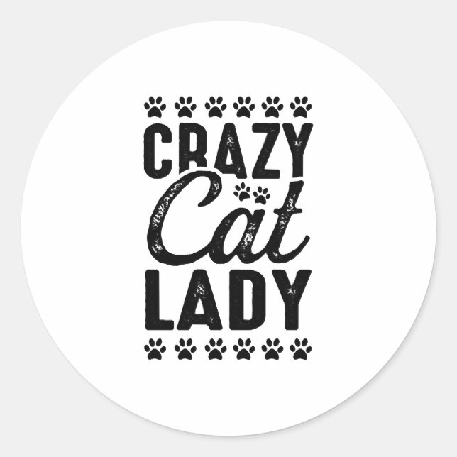 Pegatina Redonda Cat Lady Cat Mama Mujer (Anverso)