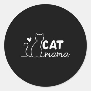 Pegatina Redonda Cat Mama Me Encanta Cat Cat Mom Genial Idea Para M
