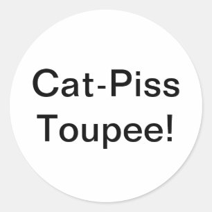 Pegatina Redonda Cat-Piss Toupee Splash-Art Hankamer Artjunkhaus