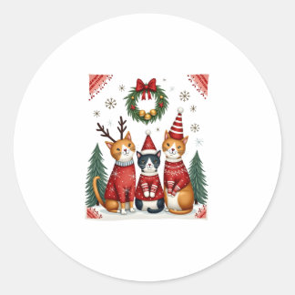 Pegatina Redonda Cat Riding Dinosaur T-Rex Kitten Rainbow Dino Funn