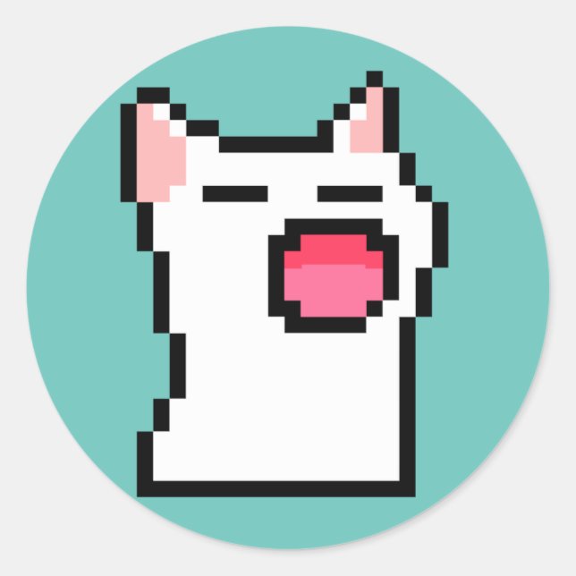 Pegatina Redonda Cat w (Anverso)