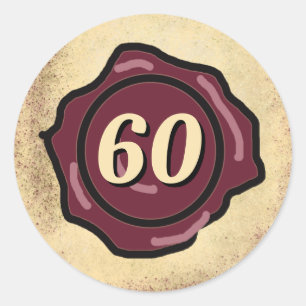 Pegatina Redonda Cata de vinos de cumpleaños de mayor edad