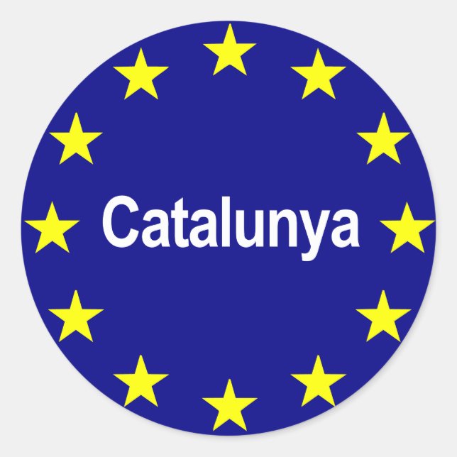 Pegatina Redonda cataloniaeuropeanstate2 (Anverso)