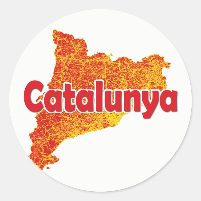 Pegatina Redonda Cataluña (Anverso)