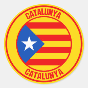 Pegatina Redonda Cataluña redonda Emblem