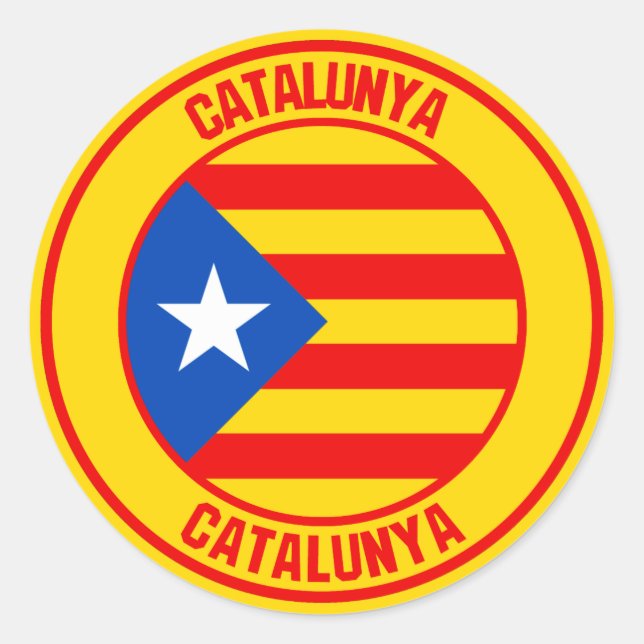 Pegatina Redonda Cataluña redonda Emblem (Anverso)