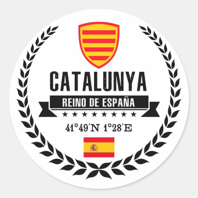 Pegatina Redonda Catalunya (Anverso)