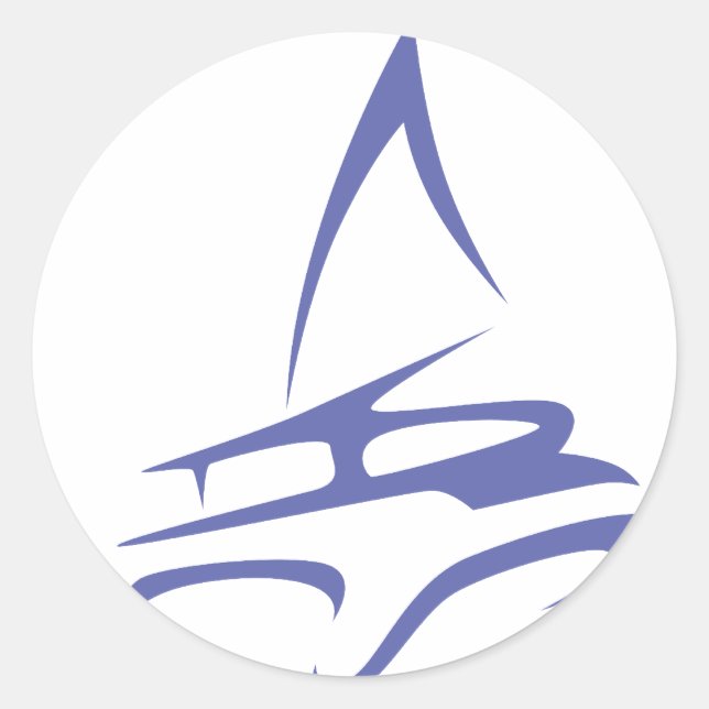 Pegatina Redonda Catamarán en estilo de dibujo deseoso (Anverso)