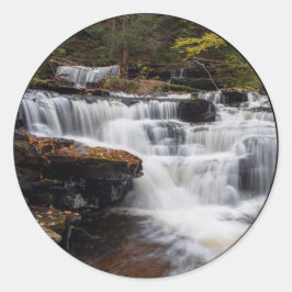 Pegatina Redonda Cataratas de Delaware - otoño de 2018