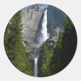 Pegatina Redonda Cataratas Yosemite II del Parque Nacional Yosemite