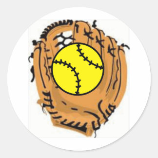 Pegatina Redonda Catcher de Softbol