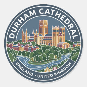 Pegatina Redonda Catedral de Durham Reino Unido