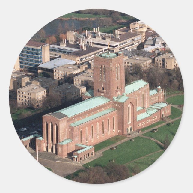 Pegatina Redonda Catedral de Guildford (Anverso)