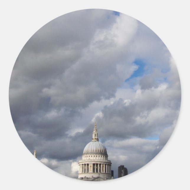 Pegatina Redonda Catedral de San Pablo (Anverso)