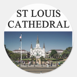 Pegatina Redonda CATEDRAL DE ST LOUIS nueva orleans