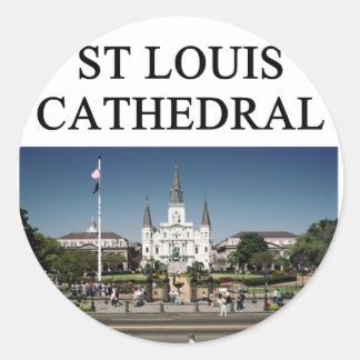 Pegatina Redonda CATEDRAL DE ST LOUIS nueva orleans