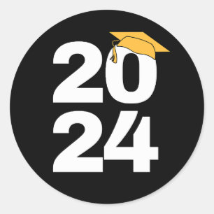 Pegatina Redonda Categoría Superior 2024 De Graduación 2024
