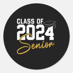 Pegatina Redonda Categoría Superior De 2024 De 2024 Graduación De M