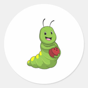 Pegatina Redonda Caterpillar en el Bowling con bolas