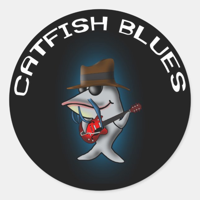 Pegatina Redonda Catfish Blues (Anverso)