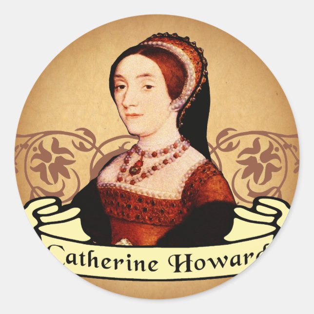 Pegatina Redonda Catherine Howard Classic (Anverso)