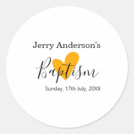 Pegatina Redonda Catholic baptism kids modern simple QR minimal