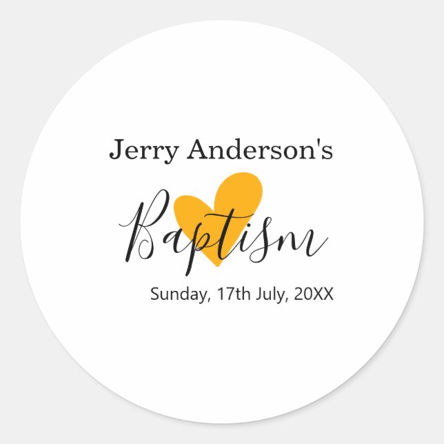 Pegatina Redonda Catholic baptism kids modern simple QR minimal (Anverso)
