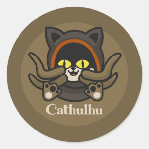Pegatina Redonda Cathulhu