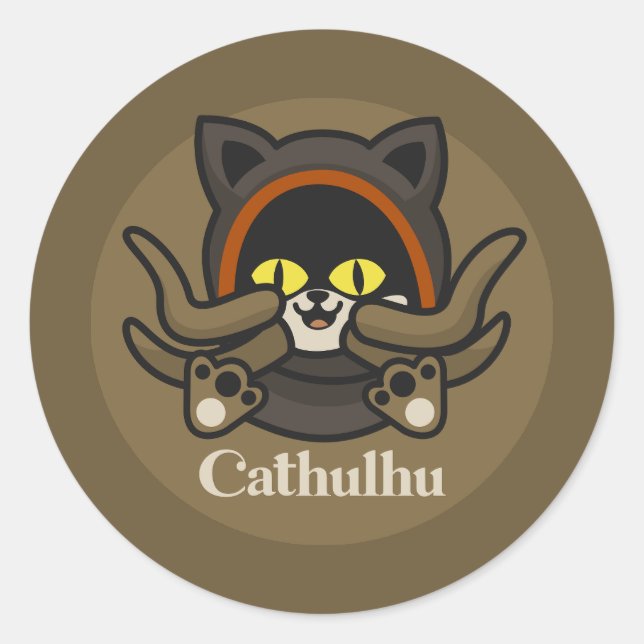 Pegatina Redonda Cathulhu (Anverso)