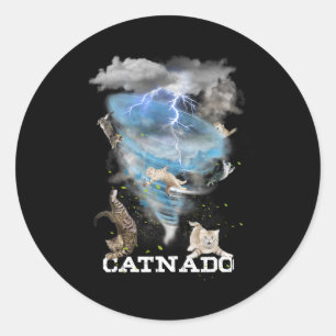 Pegatina Redonda Catnado Gracioso Mejor Gato Gráfico Amante