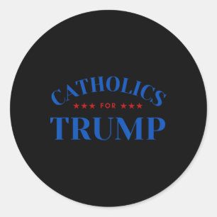 Pegatina Redonda Católicos Por Trump Elección Usa