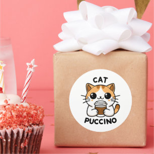 Pegatina Redonda Catpuccino 2