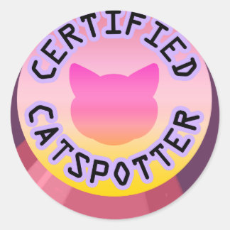 Pegatina Redonda Catspotter certificado