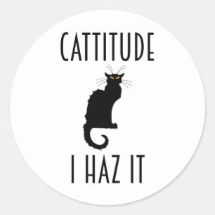 Pegatina Redonda Cattitude - Lo Haz