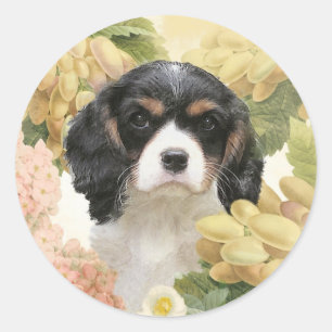 Pegatina Redonda Cavalier King Charles Spaniel