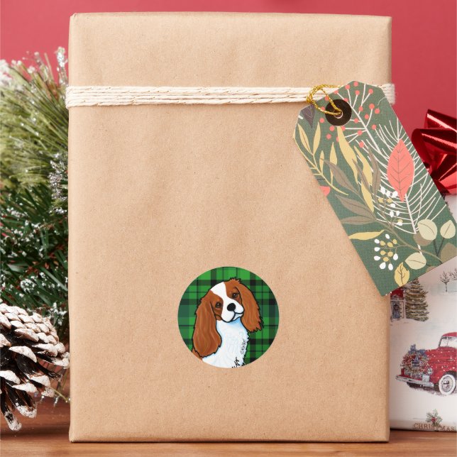Pegatina Redonda Cavalier King Charles Spaniel Classic Round Sticke (Vacaciones)
