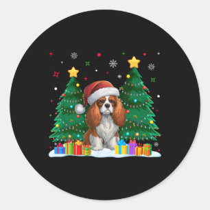 Pegatina Redonda Cavalier King Charles Spaniel Perro Amantes de San