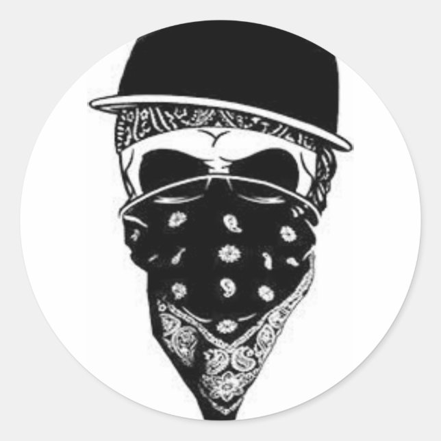 Pegatina Redonda Caveira (Anverso)