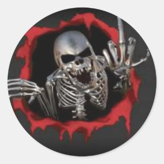 Pegatina Redonda Caveira Maneira