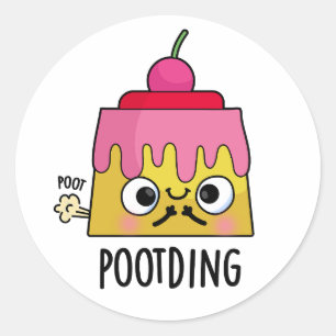 Pegatina Redonda Caza cómica Pudding Fart Pun