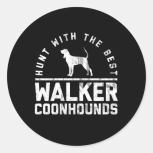 Pegatina Redonda Caza Con El Mejor ~ Walker Coonhound