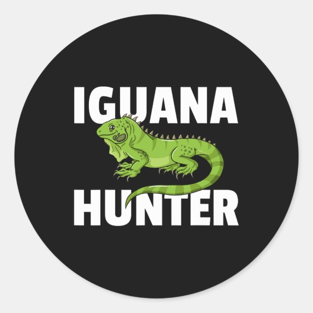 Pegatina Redonda Caza de barro de iguana Reptile (Anverso)