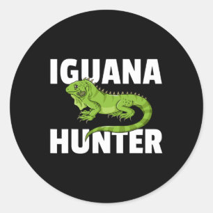 Pegatina Redonda Caza de barro de iguana Reptile