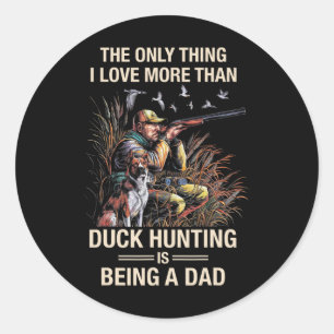 Pegatina Redonda Caza de pato divertida Waterfowl Cacería de ganso