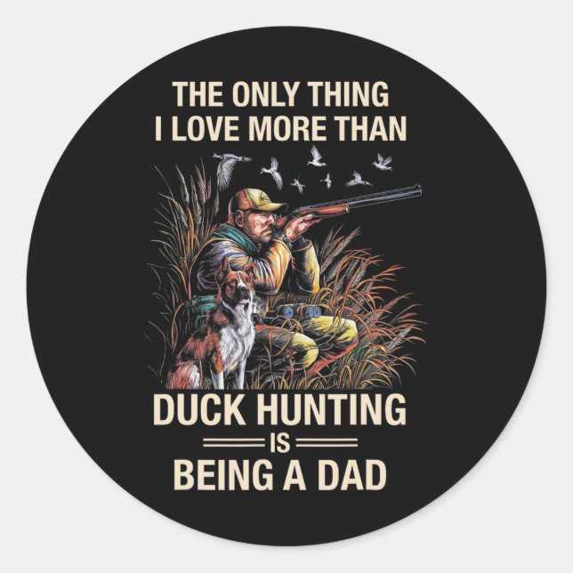 Pegatina Redonda Caza de pato divertida Waterfowl Cacería de ganso  (Anverso)