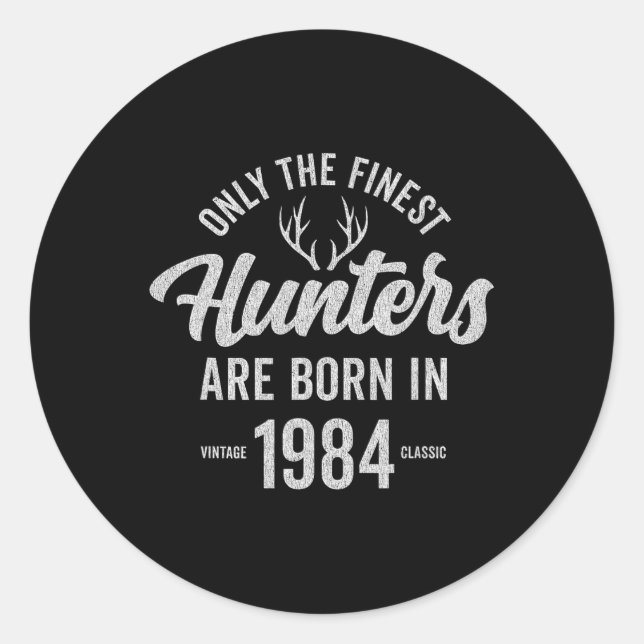 Pegatina Redonda Caza de venados de 41 años de edad 1984 41º cumple (Anverso)