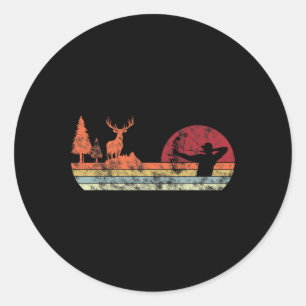 Pegatina Redonda Caza de venados de Bow